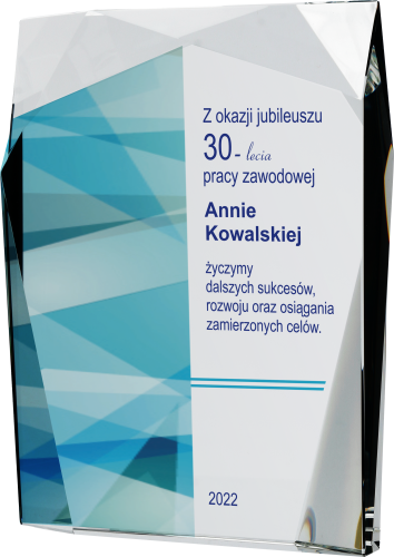 Prestiżowa statuetka na galę firmową szkło kryształowe