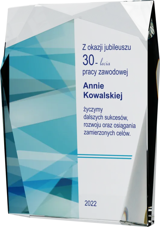 Prestiżowa statuetka na galę firmową szkło kryształowe