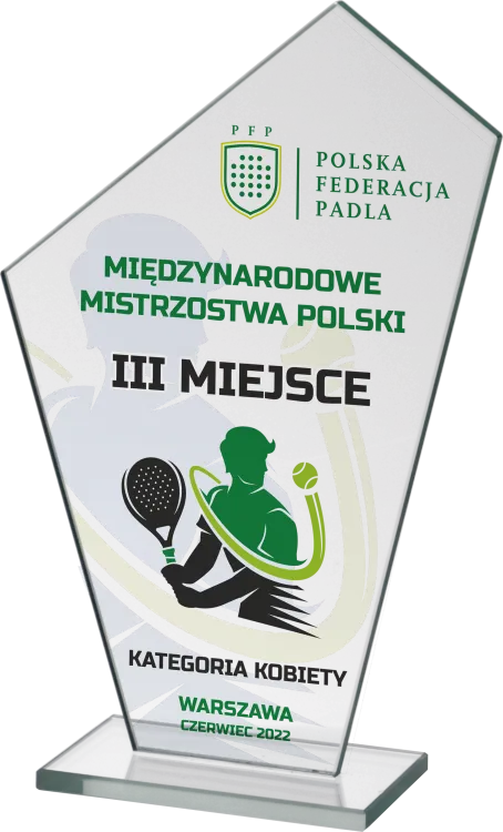 Szklane podziękowanie dla sponsora pełnokolorowy nadruk z tłem M64