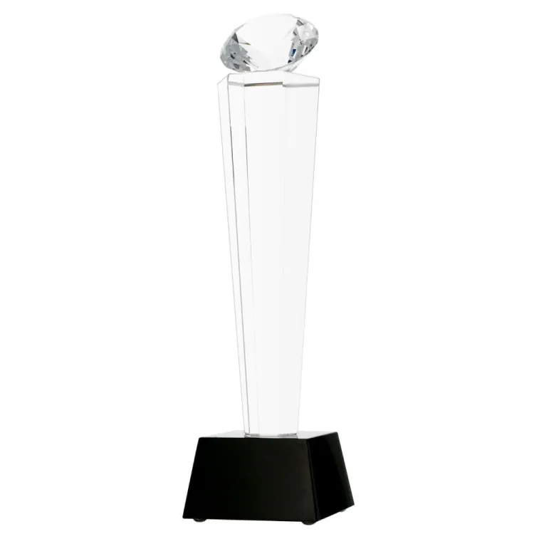 Szlifowane trofeum szklane w kształcie diamentu C077