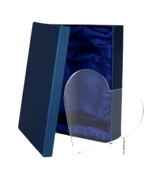 Szklana statuetka w kształcie serca w eleganckim etui G046