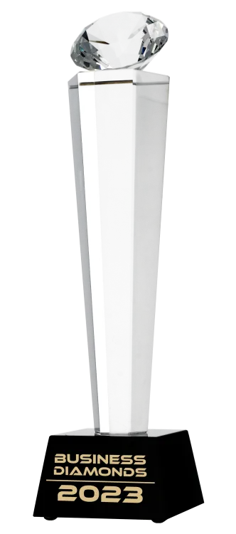 Statuetka kryształowa diament w eleganckim etui C077