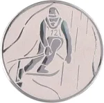 Wklejka Aluminiowa Srebrna - Zjazd Narciarski