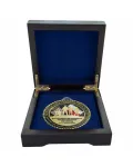 Etui Drewniane na Medal 70 mm ETM27 Niebieskie | Ekskluzywne Opakowanie