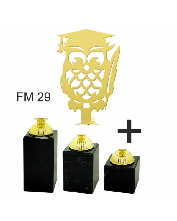 Statuetka Metalowa Sowa Pióro 4215-FM29 | Nagroda Edukacyjna