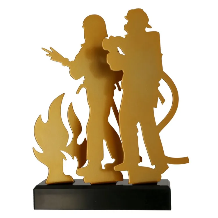 Metalowa Statuetka Pożarnictwo TM003-FIR1 | Strażacy Podczas Akcji