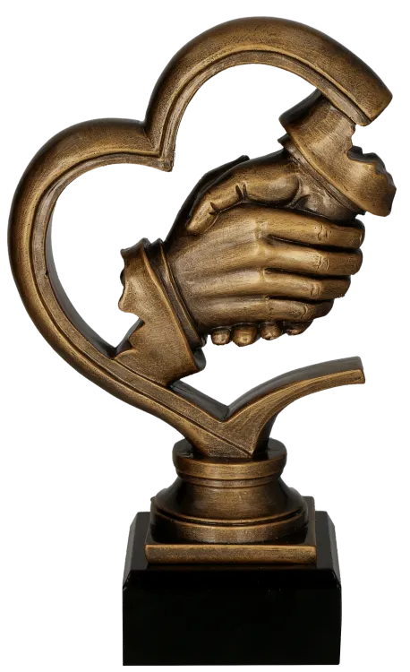 Statuetka Uścisk Dłoni w Sercu 20cm RFST3047_BR_przód