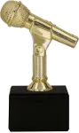 Statuetka Muzyczna Złoty Mikrofon Czarny Marmur 11 cm F174G/BK | Nagroda