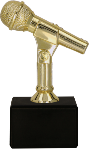 Statuetka Muzyczna Złoty Mikrofon Czarny Marmur 11cm F174G/BK