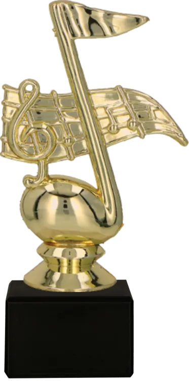 Statuetka Muzyczna Złota Nutka na Marmurze 15 cm F62G/BK | Nagroda