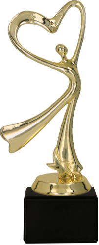 Statuetka Taniec Serce Złota na Marmurze 19cm F198G/BK | Nagroda