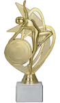 Statuetka Taniec Gimnastyka Złota Jasny Marmur 19,5 cm F273G/WM | Trofeum Sportowe