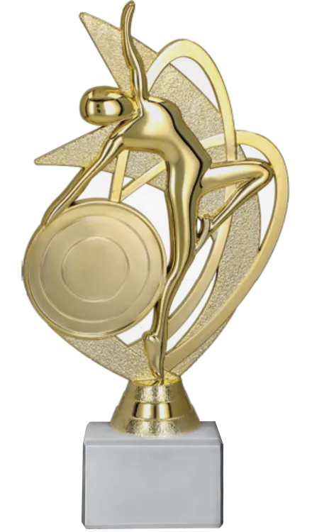 Statuetka Taniec Gimnastyka Złota Jasny Marmur 19,5cm F273G/WM