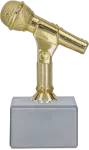 Statuetka Muzyczna Złoty Mikrofon Jasny Marmur 11 cm F174G/WM | Nagroda