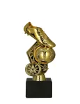 Figurka na kamiennym postumencie - Piłka nożna - F264G/BK