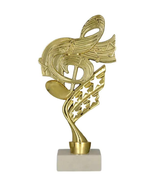 Statuetka Muzyczna Złota Jasny Marmur 21,5cm B661/MUS/WM