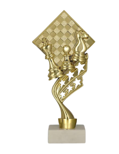 Figurka Złota Szachy Jasny Marmur 21,5 cm B661/CHE/WM | Nagroda