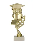 Statuetka Złota Sowa w Birecie Edukacja 21,5 cm B661/EDU/WM Jasny Marmur | Nagroda Szkolna