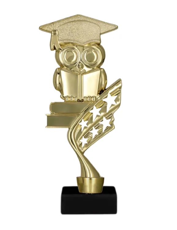 Statuetka Złota Sowa w Birecie 21,5cm B661EDU/BK | Nagroda Szkolna