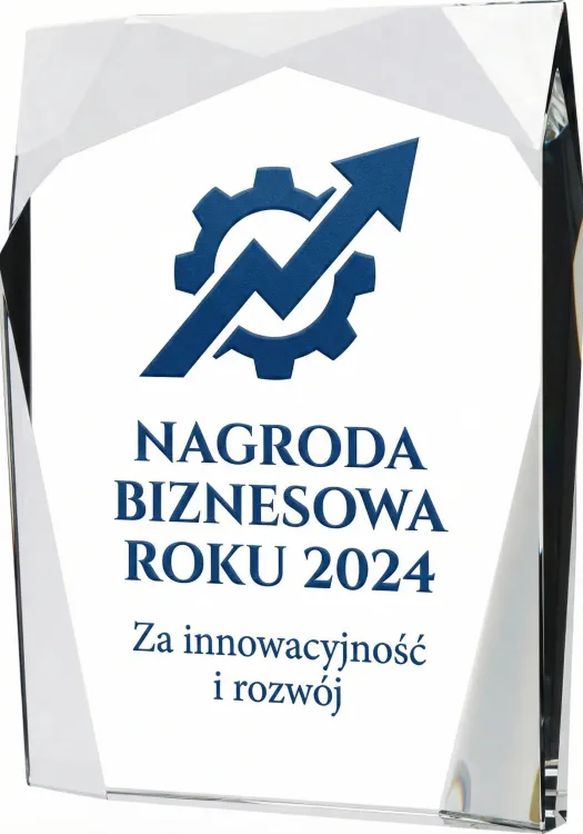 Kryształowa nagroda na event elegancki grawer z wypełnieniem C072