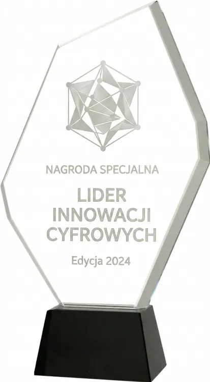 Klasyczna nagroda szklana elegancki mleczny grawer bez tła C069
