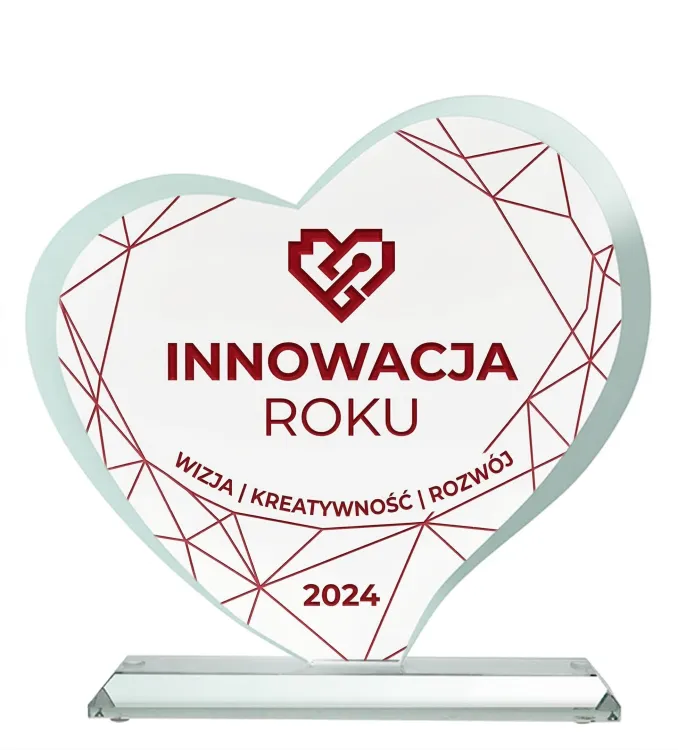 Okazyjne trofeum w kształcie serca grawer wypełniony farbą G041