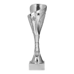 Srebrny Puchar Plastikowy 9326 29-35,5 cm | Podstawa Marmurowa, Emblemat 25 mm
