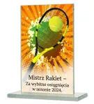 Szklana Statuetka Mistrz Rakiet M65-TEN3 | Uniwersalna Nagroda Tenisowa (4 Rozmiary)