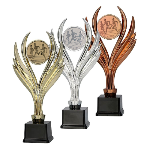 Dynamiczny Puchar Biegowy 9310-D2-A32 | Złoty, Srebrny, Brązowy (25 cm)