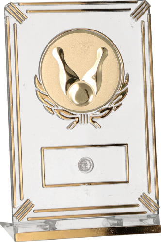 rofeum Kręglarskie 13 cm Złote | Duży Emblemat 50 mm - Personalizacja