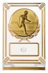 Złote Trofeum Biegowe 13 cm z Dużym Emblematem 50 mm | Biegi Uliczne, Przełajowe, Maratony