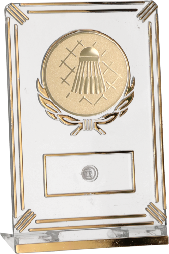 Trofeum Badmintonowe 13 cm Złote | Badminton, Emblemat Lotka 50 mm