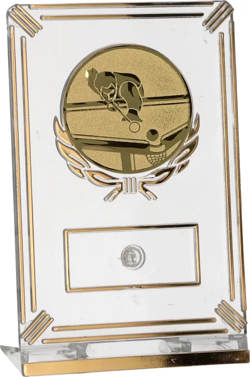 Trofeum Bilardowe 13 cm Złote | Bilard, Snooker, Emblemat 50 mm