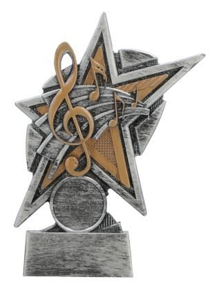 Statuetka Muzyka 14cm Emblemat 25mm R018C/MUS | Odlewana