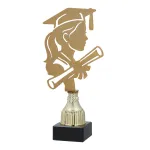 Statuetka Metalowa Absolwentka Edukacja 26,5 cm PML-SCH3 Czarny Marmur | Ukończenie Studiów