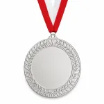Najtańszy Medal Srebrny 32 mm ze Wstążką MMC1332/S | Miejsce na Emblemat | Wyprzedaż