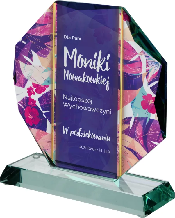Eleganckie podziękowanie dla rodziców szkło okolicznościowe na ślub G020