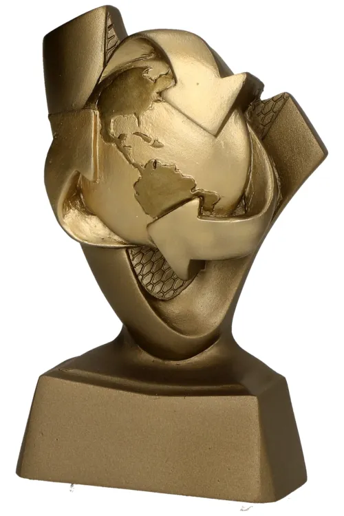 Statuetka Ekologia Recykling Złota 10cm RP4020