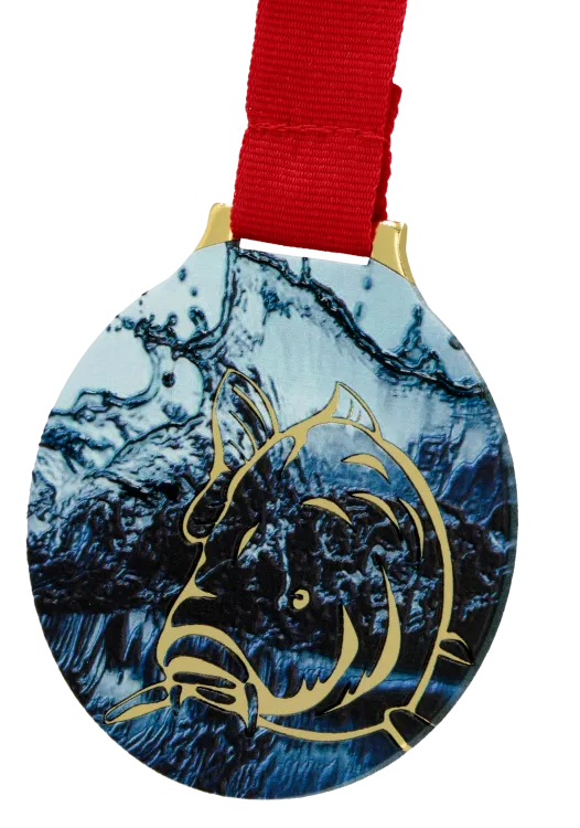 Medal Wędkarski Karp Nadruk 70 mm | Duży Stalowy Medal PZW