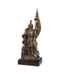 Statuetka Odlewana Święty Florian na Drewnie 45 cm 37242 | Nagroda Straż Pożarna