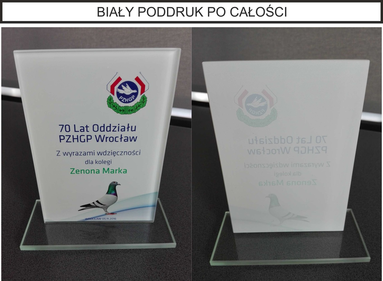 Nadruk z poddrukiem na całej tafli